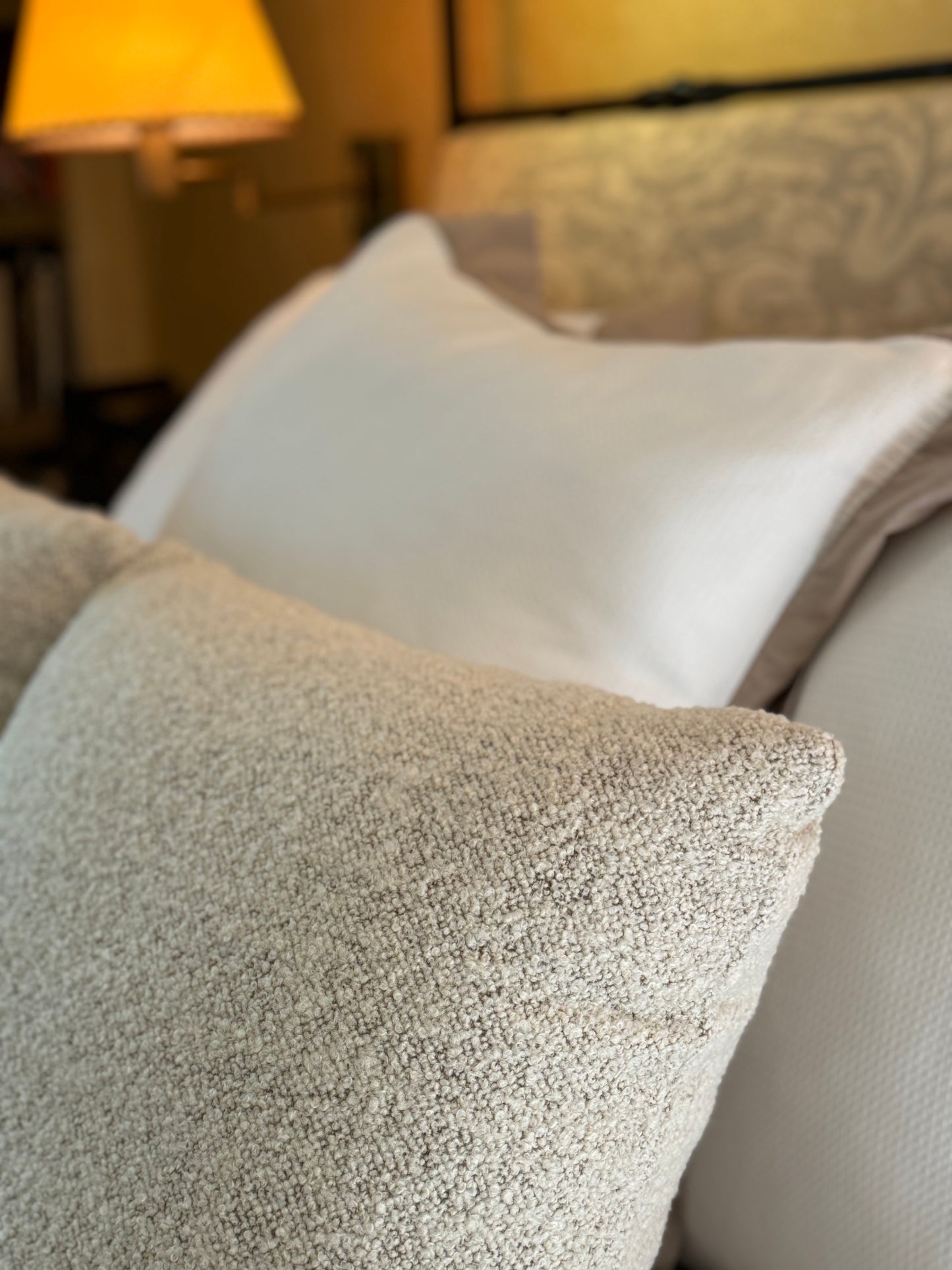 Ivory Boucle Pillows - a pair