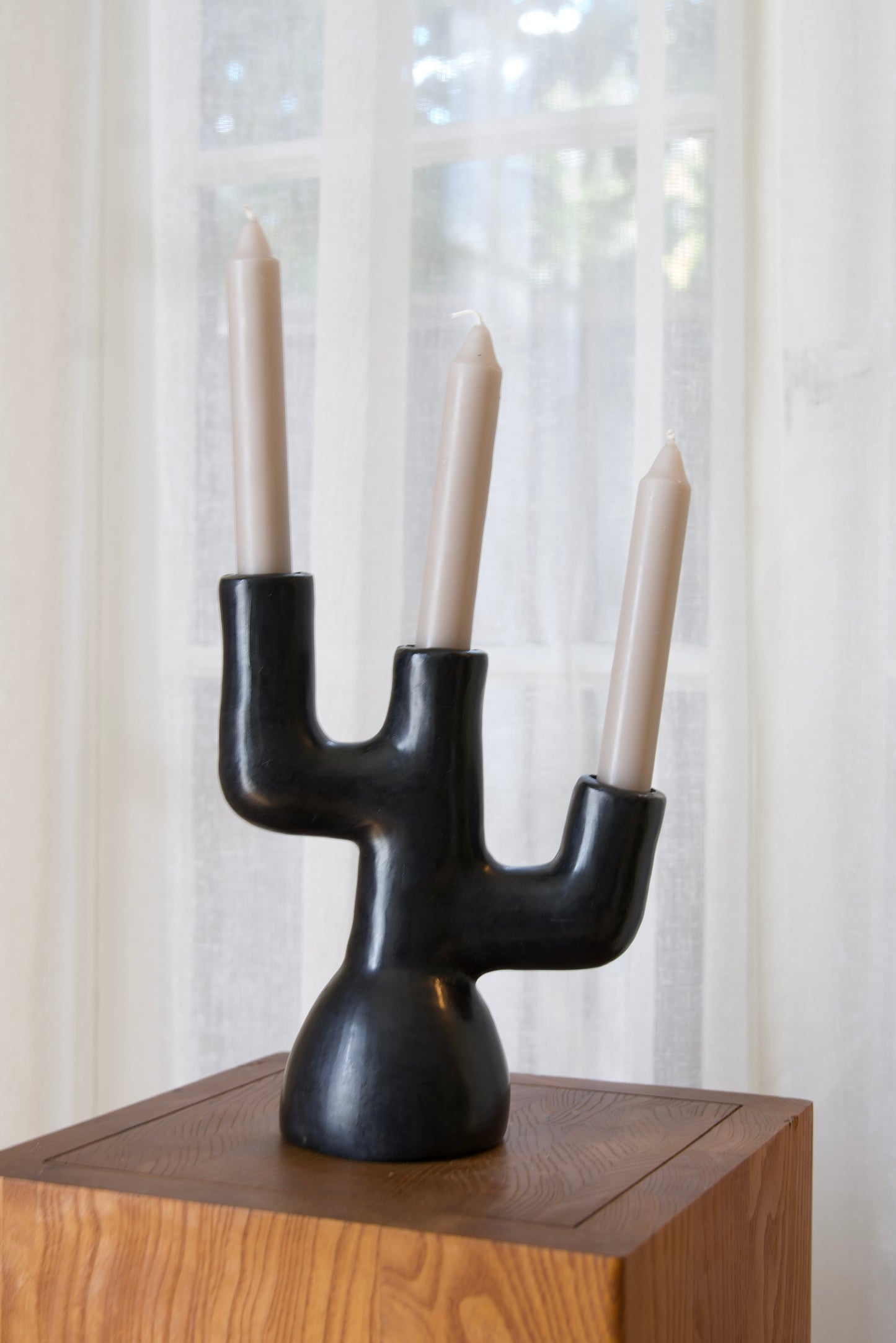 Black Clay Candelabra - Model 1