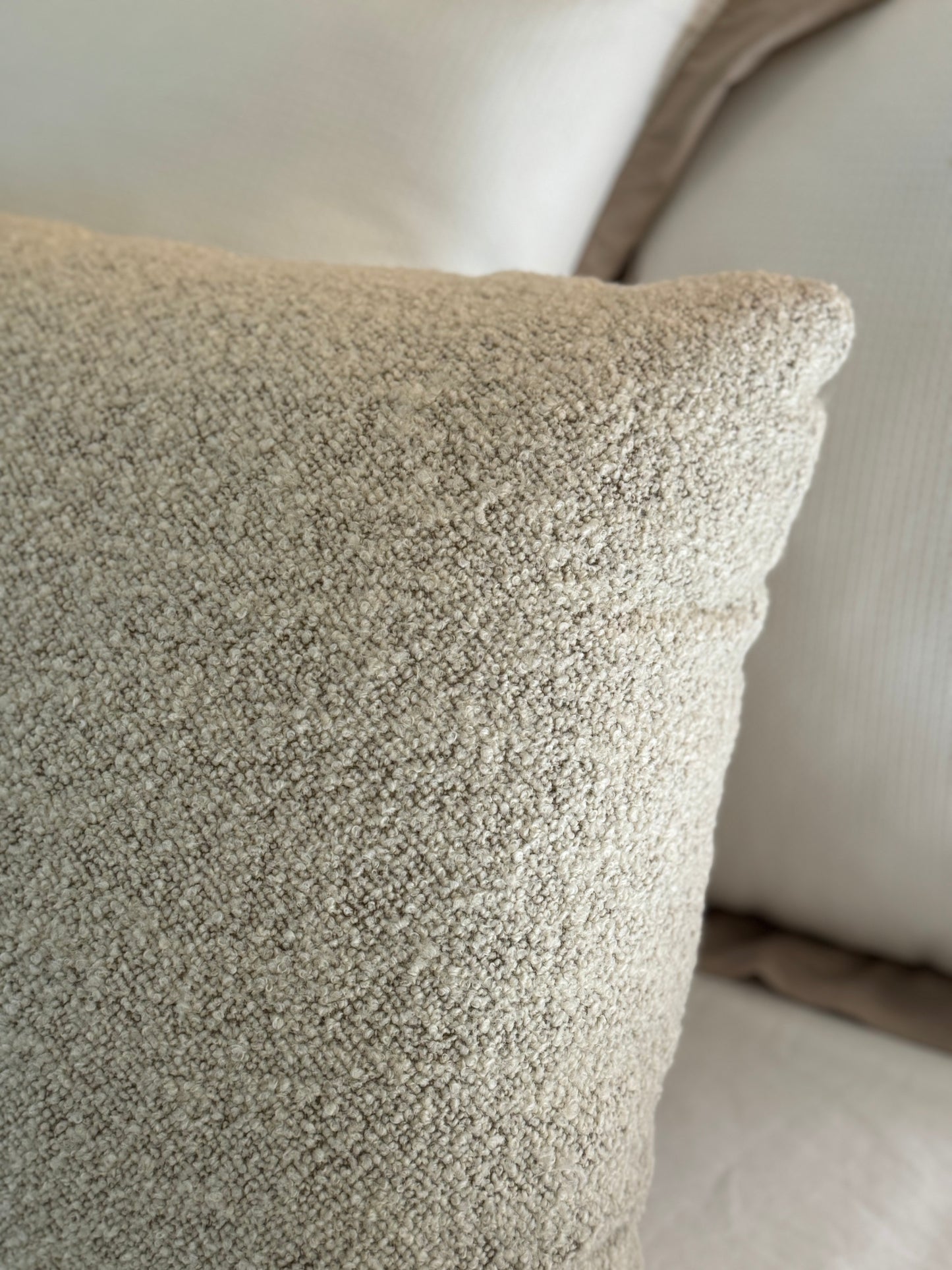 Ivory Boucle Pillows - a pair