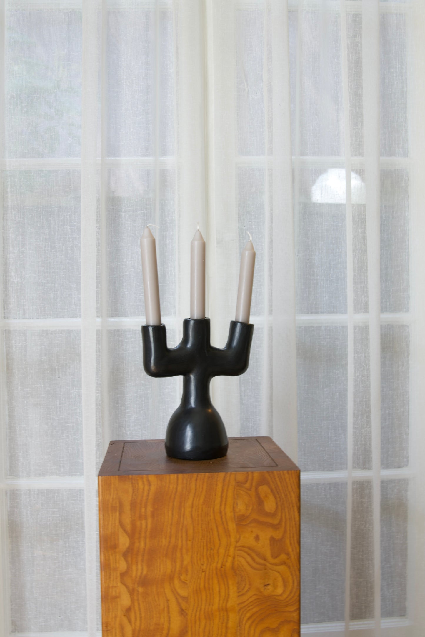 Black Clay Candelabra - Model 2