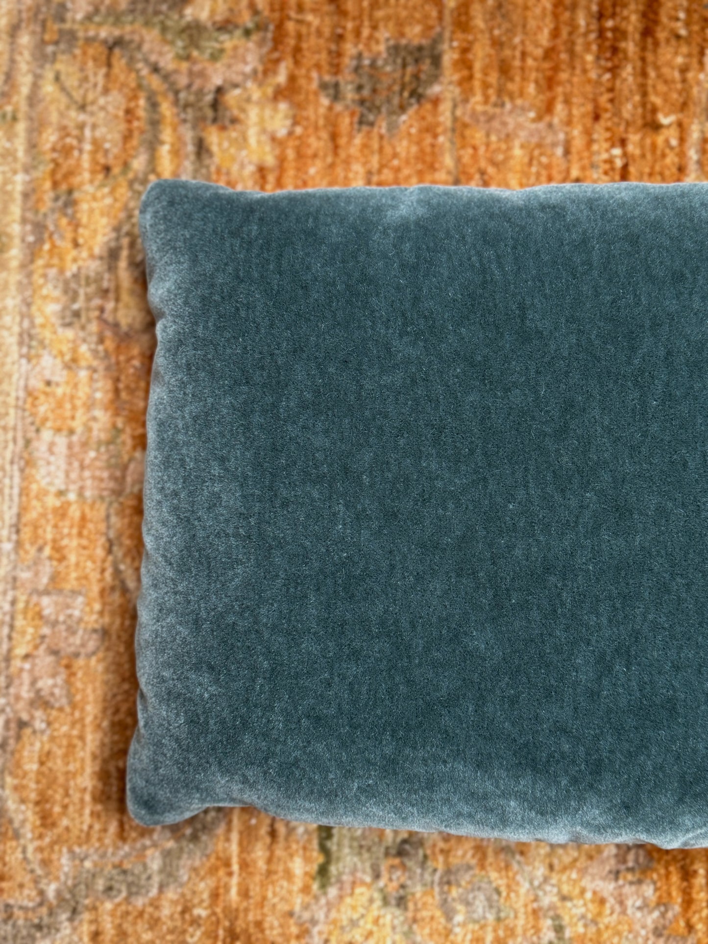 Deep Teal Mohair Mix Pillow