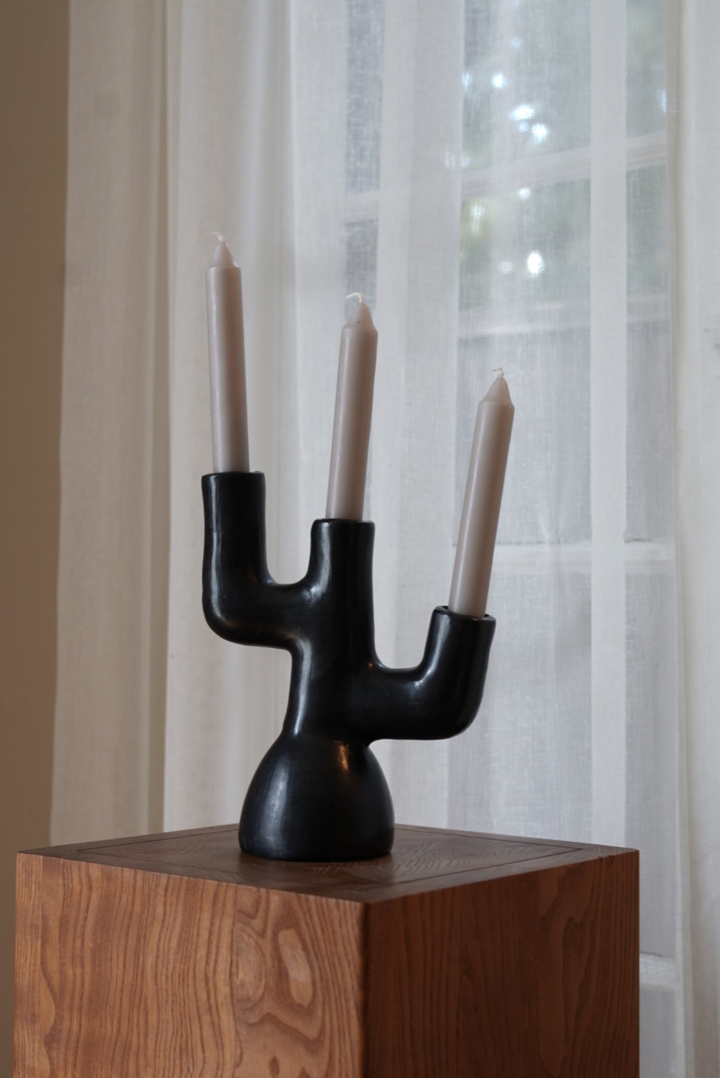 Black Clay Candelabra - Model 1