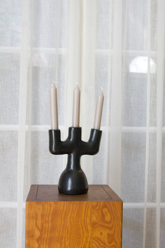 Black Clay Candelabra - Model 2