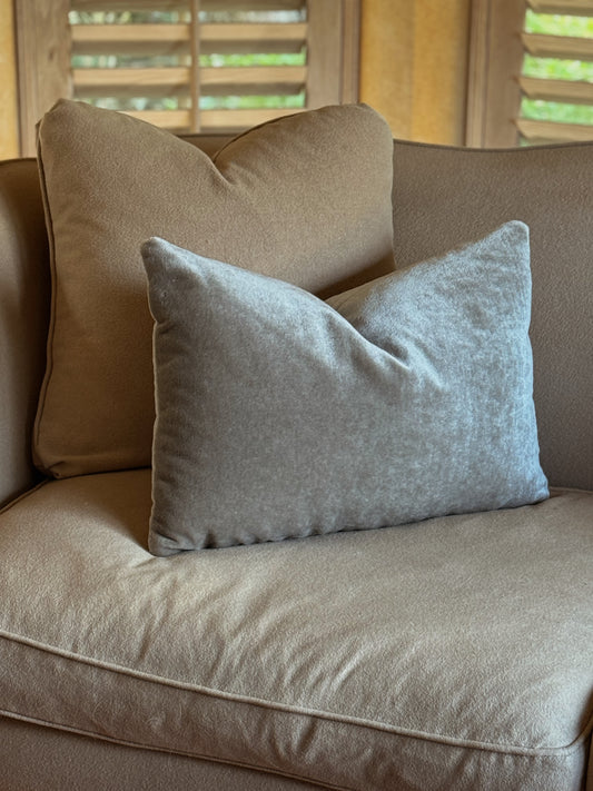 Oyster Gray Mohair Pillow