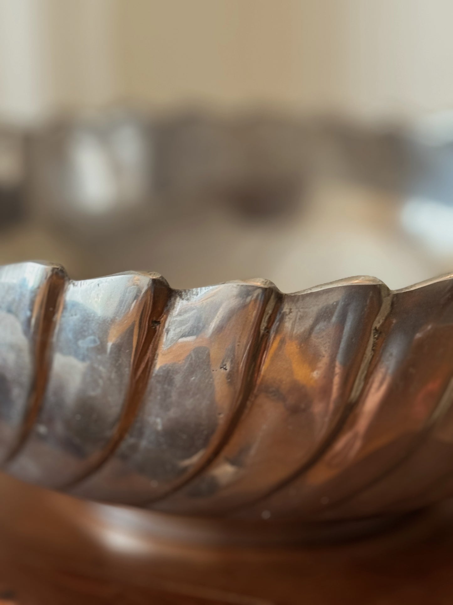 Fluted Pewter Decorative Bowl