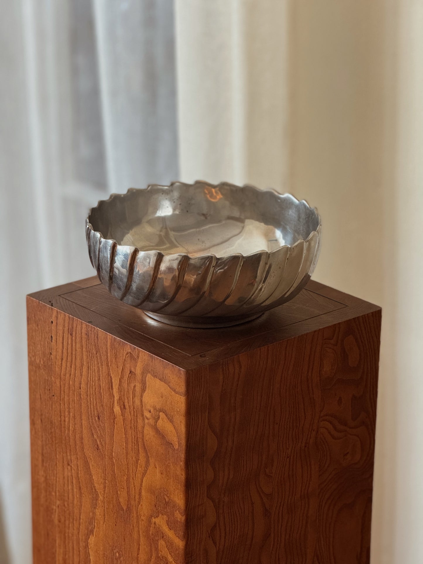 Fluted Pewter Decorative Bowl