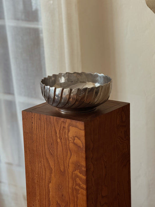 Fluted Pewter Decorative Bowl